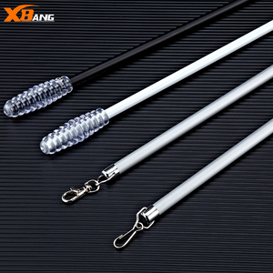 Tringle à rideau en fer noir/blanc, tringle à rideau robuste avec poignée en plastique, tringle à rideau, bâton à tirer - Product Image 2