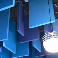 Panneau de plafond acoustique suspendu en polyester d'insonorisation moderne Plafonnier acoustique nuages chicanes Carreaux de plafond acoustiques