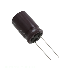 Condensateur RADIAL TH à trou traversant 22 uF 20% 250V, canal fabricant, UPJ2E220MHD1TN, en aluminium - Product Image 1