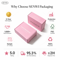 Caja de Envío Corrugada Rosa Personalizada, Impresión a Todo Color por Ambos Lados, Logotipo Interior y Exterior, Embalaje de Envío con Marca