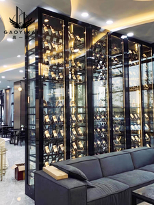 Tùy chỉnh thiết kế thanh đồ nội thất nhà dẫn ánh sáng thép không gỉ Kính Hầm Rượu hiển thị tủ rượu - Product Image 6