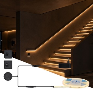 Bande lumineuse COB à double capteur de mouvement pour marches d'escalier de villa, sans fil, lumière chaude, capteur de mouvement pour couloir, passage, chambre, <span class=keywords><strong>miroir</strong></span> - Product Image 2