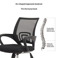 Chaise de bureau ergonomique en maille noire, réglable en hauteur, de haute qualité, pour la formation et l'usage domestique – Vente en gros