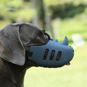 Nouveau museau pour chien museau souple respirant Silicone Cage <span class=keywords><strong>bouche</strong></span> couverture drôle rhinocéros museau avec sangle de tête réglable - Product Image 3