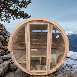 Sauna tonneau extérieur pour 4 personnes de bonne qualité à installation facile avec bardeaux d'asphalte - Product Image 3