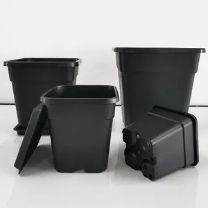 Wholesale Black 1 Gallon Square Plastic Nursery Seedling Flower Pots Black Plastic Nursery Seeding Gallon Pots