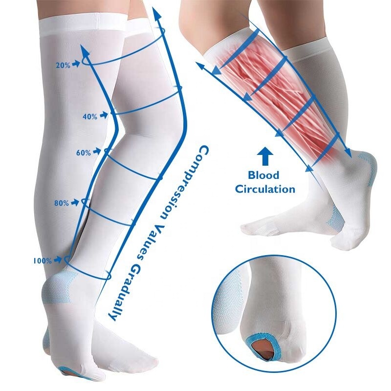 Ease Bold Gradient Compression Socks - 15-20mmHg Mild Support, Deep Blue, Large - For Travel, Swelling & Tired Legs