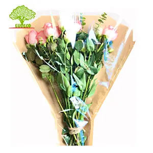 Maniche a fiori in plastica trasparente per confezioni riciclabili Bouquet