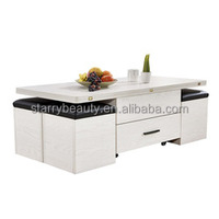 Offre Spéciale d'usine Table basse de table de télévision à dessus élévateur rectangulaire extensible moderne avec rangement