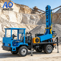 Sondeuse rotative montée sur camion HOWO 260m, diesel hydraulique avec pieds de support pour forage profond et approvisionnement en eau
