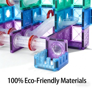 ชุดตัวต่อแม่เหล็ก 190 ชิ้น พร้อมรางลูกแก้วและตัวต่อขนาดเล็ก ชุดสร้างสรรค์ DIY เสริมทักษะ STEM - Product Image 2