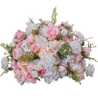 Boule de fleurs de mariage de qualité supérieure, série rose et blanche, pour la décoration de la scène de mariage et de la table centrale