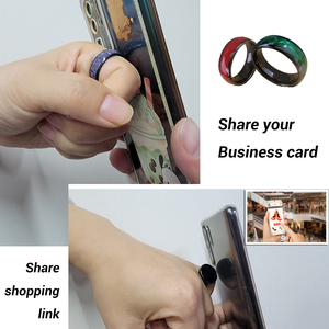 Fashion Wood Grain IP68 Waterproof Ceramic NFC Smart Ring Contactless <b>Access</b> <b>Control</b> Information Sharing Men Women Adults Kids - Product Image 4