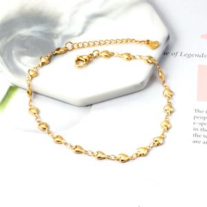 <b>Fashion</b> Double Layer Chain Star Black Bead <b>Anklet</b> Jewelry 18k Gold Plated Stainless Steel <b>Anklet</b> for Kids Ladies - Product Image 3