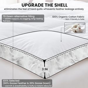 <span class=keywords><strong>Surmatelas</strong></span> de qualité supérieure en duvet de canard matelassé, niveau hôtel 5 étoiles - Product Image 4