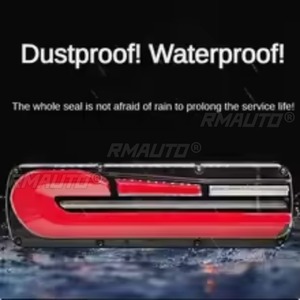 Feux arrière clignotants et de freinage 24/12V dynamiques à LED pour camion, étanches, avec signal de recul pour poids lourds, bus, caravanes et camping-cars - Product Image 6