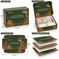 Boîte d'expédition personnalisée pour kit de culture de champignons en carton ondulé pour la vente au détail et le commerce électronique de jardinage