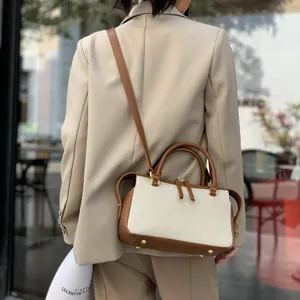 China Factory Custom Logo Ladies Canvas Satchel Bag Womens Handbags Detachable Shoulder Straps Square Crossbody Messenger Bags