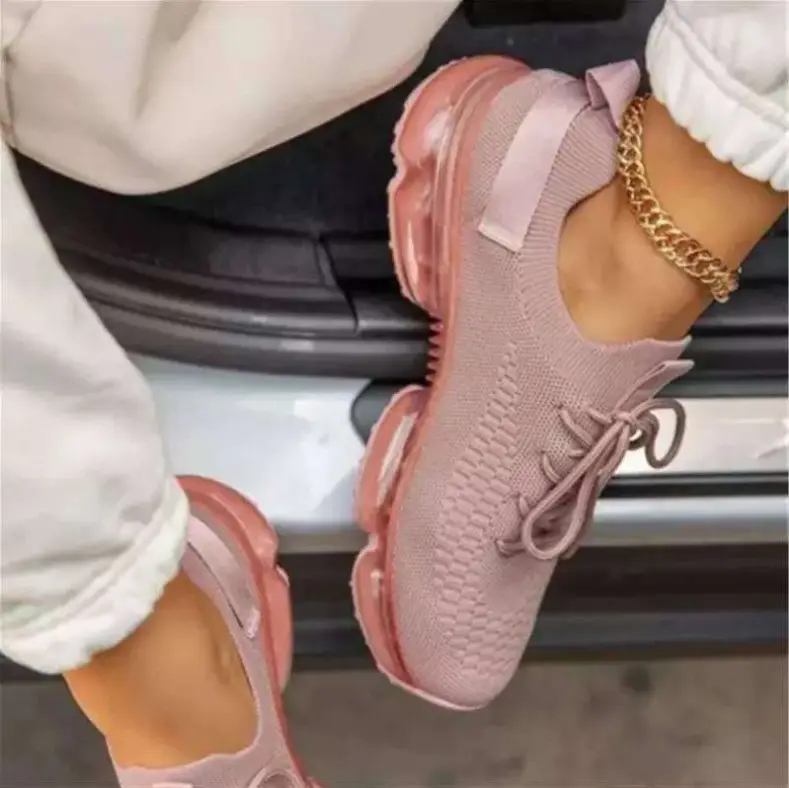 Women Breathable Shoes Tennis Women Slip On Pink Light Flats Soft Casual mesh fabric for shoes Work Sports ladies sneakers 2022