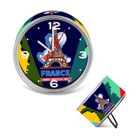 Jam Kaleng Magnetik Logo Kustom Souvenir Kulkas Pariwisata Hadiah Promosi Grosir Pabrik OEM