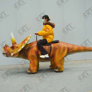 Équipement de parc d'attractions animatronique : Modè<span class=keywords><strong>le</strong></span> de dinosaure électrique marcheur Triceratops pour centre commercial - Product Image 3