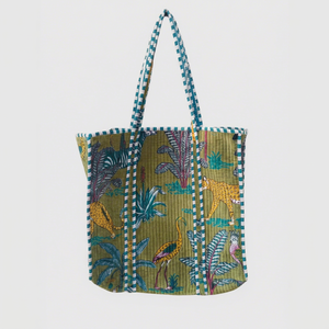 Bohemian Cotton Tote Bag With <b>Leopard</b> <b>Print</b> Embroidery Open Top Design For Summer Beach Use - Product Image 1