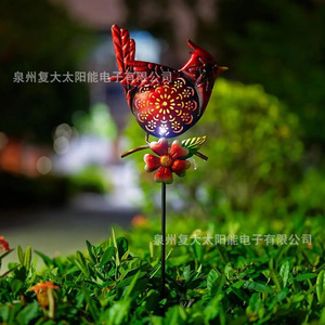 Lámpara Solar de Jardín con Forma de Colibrí Rojo, 92 cm, Estaca de Metal, Decoración para Exteriores, LED, Resistente al Agua - Product Image 3