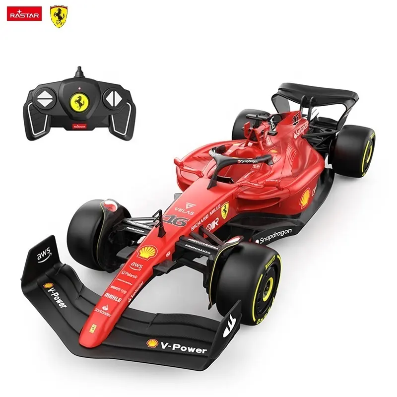 RC 1:18 Ferrari F1 75 Rastar Toy Racing Model Rc Car Electric 12 Boîte de fenêtre en plastique AA avec un ensemble d'étiquettes de bricolage pour la carrosserie de la voiture