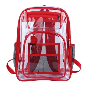 Heavy Duty See Through Transparent Large School Bag Book Bag For College Work Travel Sports Beach Clear Backpack
