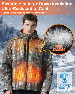 12Vバッテリーパック付き男性用加熱ジャケット冬用屋外ソフトシェル電気加熱コート