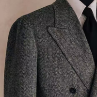 Costume d'affaires classique respirant pour homme, blazer et pantalon en mélange laine/viscose, col en V croisé, couleur personnalisable