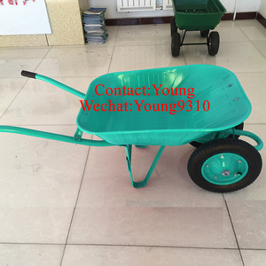 Kruiwagen Wb 6203S Dubbele Kruiwagen Grote Betonnen Kruiwagen 2 Wiel Metalen Trolley - Product Image 5