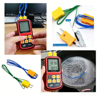 Sonde de température de type K avec connecteur, étanche IP65, fil nu, capteur isolé en PTFE vert
