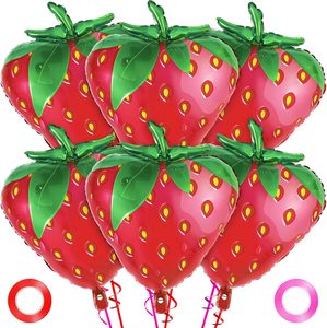 Globos de <span class=keywords><strong>Fresa</strong></span>, 6 Piezas, Globos de Frutas Dulces para Decoración de Fiestas de Cumpleaños, Fiesta Temática de <span class=keywords><strong>Fresa</strong></span>, Baby Shower, Revelación de Género - Product Image 1
