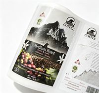 Étiquette personnalisée avec votre logo, autocollant personnalisé, étiquette d'emballage, rouleau d'étiquettes pour bouteilles, étiquette de café personnalisée imperméable pour l'emballage