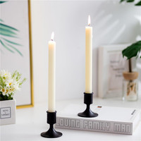 Bougeoirs courts brossés en or noir européens pour bougies coniques, idéaux pour Noël, les fêtes à la maison et les centres de table