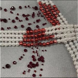 Collier ras du cou gothique en perles, créatif, avec pendentif goutte de sang et pompon, pour femme, cadeau de fête, bijou fantaisie - Product Image 4