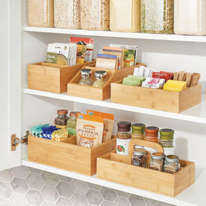 Bamboo Desktop <b>Storage</b> Box With Compartments Multi Purpose Organizer For Desk Neatening - Product Image 4