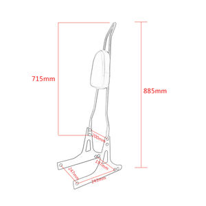 Respaldo de Cuero Sintético para Motocicleta, Respaldo Trasero para Pasajero, para Harley Dyna <span class=keywords><strong>Fat</strong></span> <span class=keywords><strong>Bob</strong></span> Street <span class=keywords><strong>Bob</strong></span> Super Glide Custom <span class=keywords><strong>2006</strong></span> en Adelante - Product Image 5