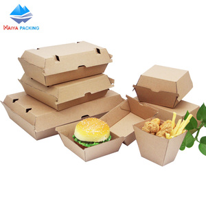 Box Hamburger Hamburger Box China Manufacturers Custom Printed Kraft Paper Burger Box Logo Design Food Grade Caja De Hamburguesas Hamburger Packaging Box
