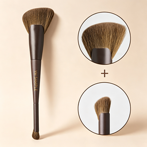 Juego de 11 Brochas de Maquillaje de Doble Punta Color Marrón, Brochas Cosméticas de Pelo Sintético Suave, Maquillaje Profesional - Product Image 2