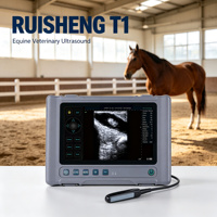 Échographe vétérinaire portable RUISHENG T1 pour chevaux, étanche, avec sonde rectale pour le diagnostic de gestation équine