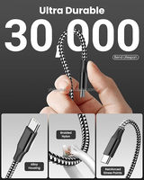 Cable USB C a USB C de 1M 2M 3M 60W, Cable de Carga Rápida con Trenzado de Nailon Tipo C para iPhone 17 16 15 iPad MacBook CarPlay