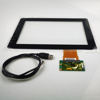 Panel Táctil Capacitivo de 10.1 Pulgadas, Superposición 16:10, Estructura de Vidrio G+G, Kit de Sensor con Tarjeta Controladora USB Externa y Cable