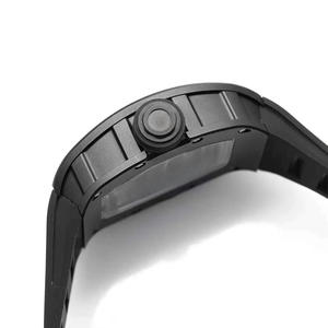 Montre mécanique automatique de luxe, mode et sport, avec cadran ajouré, mouvement monobloc personnalisé, boîtier double barillet en céramique noire avancée - Product Image 4