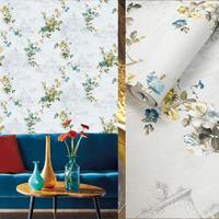 Wallpaper Bunga Biru Segar Romantis, Salon Kecantikan, Toko Pakaian, Latar Belakang Kamar Tidur, Wallpaper Bunga Rustic, Dekorasi Ruangan