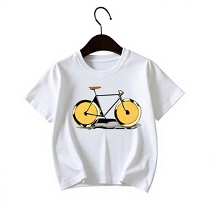 Customized Colors Short Sleeve T-Shirt With Cartoon Bicycle And Lemon Wheels Round Neck Casual Design - Product Image 3