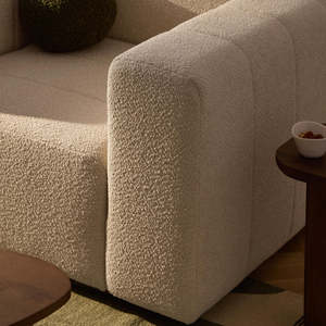 Fauteuil individuel moderne et minimaliste en bouclette avec revêtement doux et agréable pour la peau, canapé de détente pour salon et usage domestique - Product Image 2