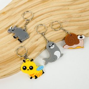 Designer Round Wristlet <b>Keychain</b> Soft PVC Business Key Ring Holder With Personalized Logo - Product Image 2