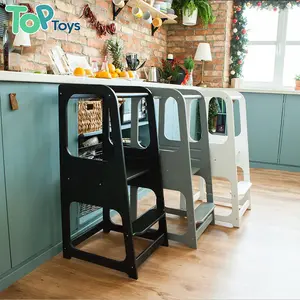 Top Montessori nhà bếp Helper học tập tháp Kid an toàn bước Phân Toddler hoạt động có thể điều chỉnh 3 chiều cao đứng tháp cho bé